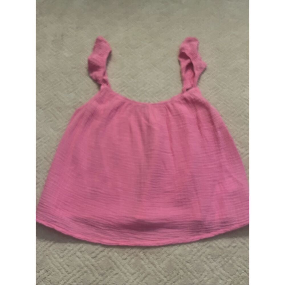 Monrow Pink Gauze Cotton Tank Top
